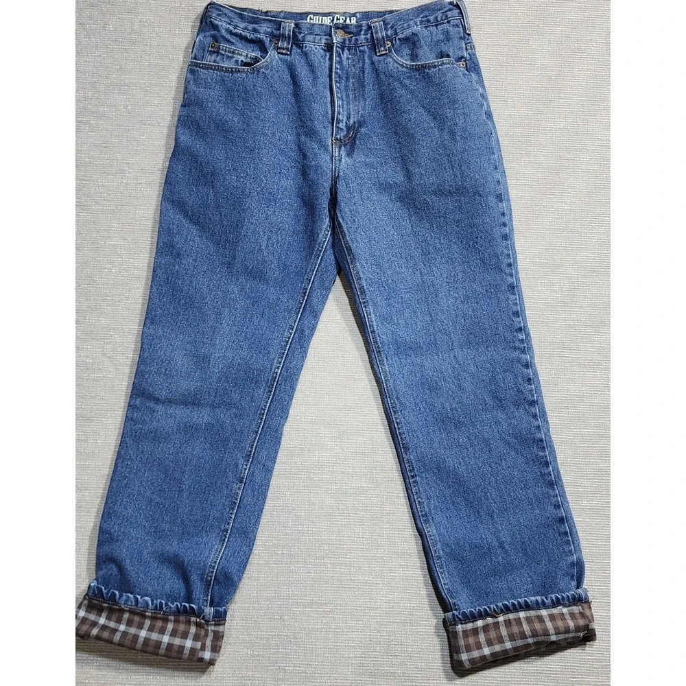 Guide Gear Mens Flannel Lined Jeans Blue Winter Thermal‎ 36x34 Warm Rugged work
